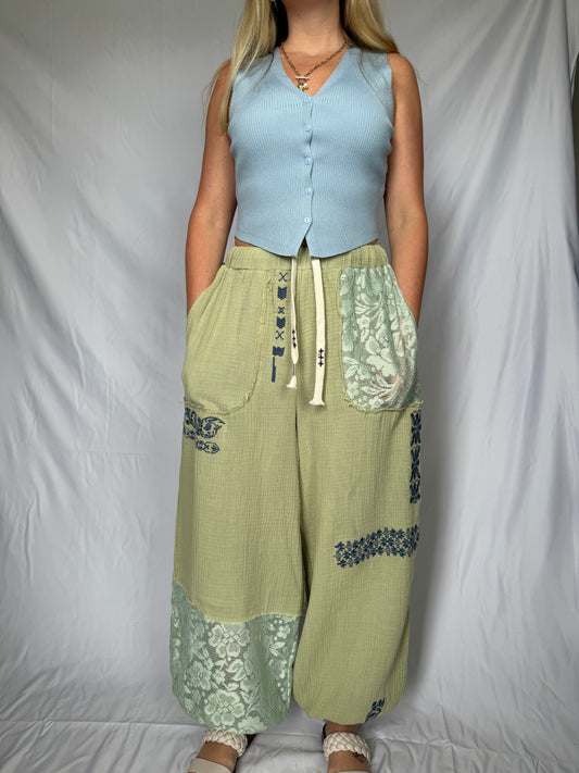 Sage Lace Pants